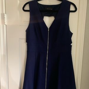 Blue short cut out dress